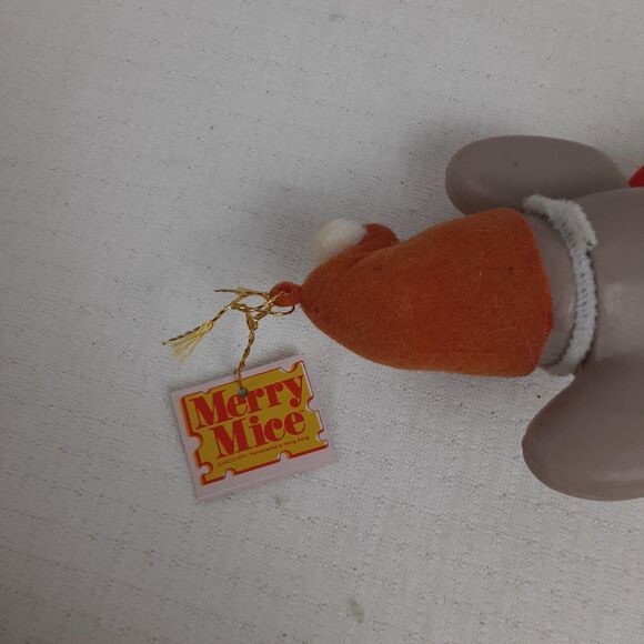 Merry Mice 1979 Vintage 5" Mouse with Red Christmas Santa Suit & Candy Cane - Picture 2 of 12